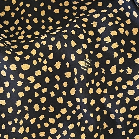 VERY J ANIMAL PRINT‎ RUFFLE V-NECK SMOCKED WAIST TIERED DRESS BLUE/GOLD 3XL NWT - Picture 11 of 15